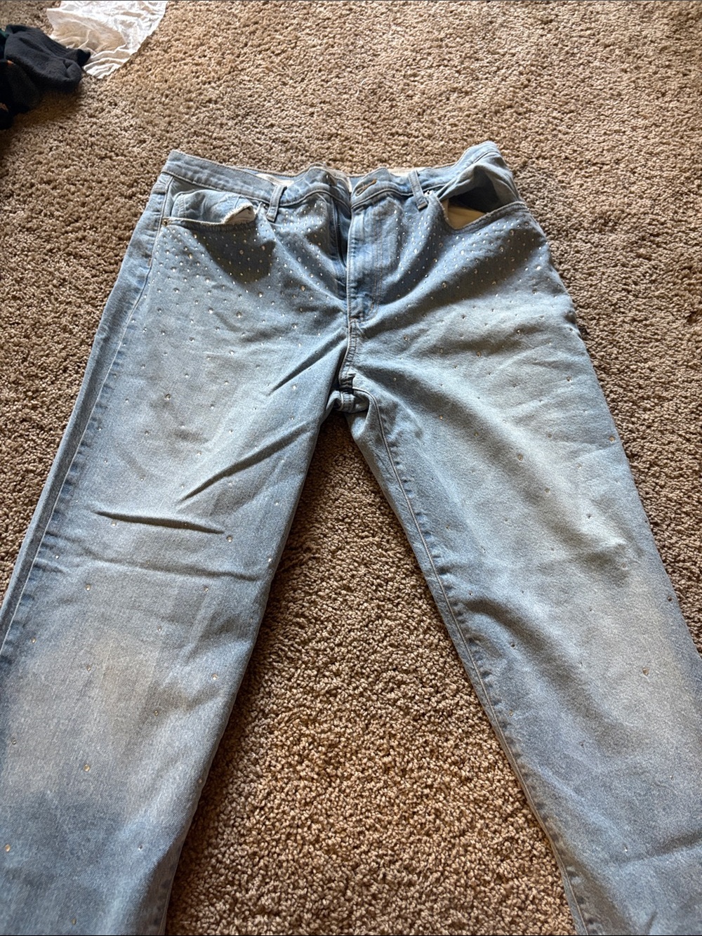 Universal Thread Light Blue Relaxed Jeans with Stud Accents